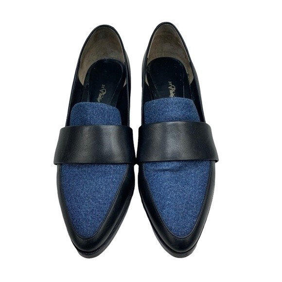 3.1 Phillip Lim Quinn Denim & Leather Loafers 37 / 7 - Picture 2 of 11